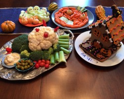 Healthy Halloween Vegetable and Fruit Platters